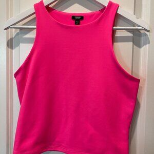 Body Contour High Compression High Neck Cropped Tank-Paradiso Pink M